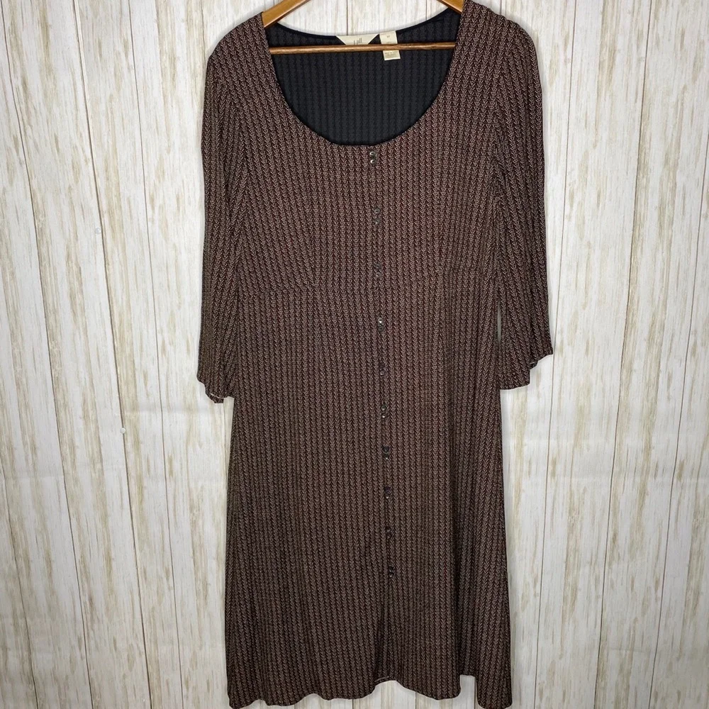 J.Jill 3/4 sleeve button front dress - Picture 1 of 7